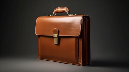 Men's vintage leather bag for documents, on an isolated background, Generative AI 