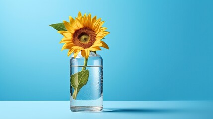 sunflower in a bottle. Generative AI