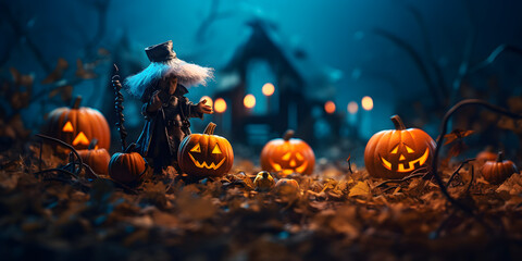 halloween pumpkin, autumn - generative AI