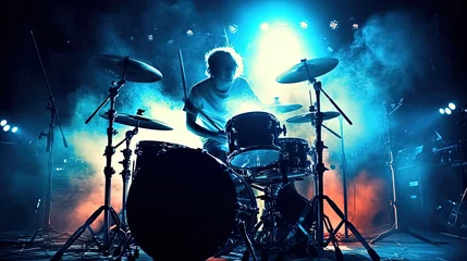 Fotobehang Drummer at concert. Generative AI © AI Studio - R