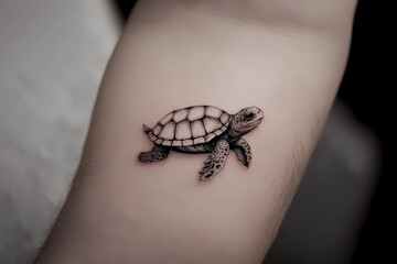 Obraz premium Turtle tattoo design for men or women. Generative AI.