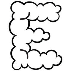 Vector illustration doodle alphabet smoked cloud isolated on white background