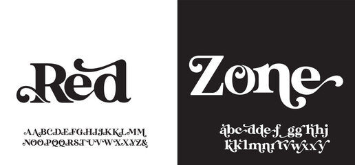 Elegant luxury salice abstract wedding fashion logo font alphabet. Minimal classic urban fonts for logo, brand etc. Typography typeface uppercase lowercase and number. vector illustration