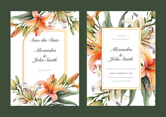 Fototapeta premium colorful hydrangea floral flower beautiful and elegant floral wedding invitation card template