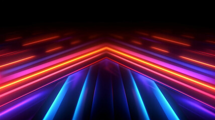 Neon stripes for advertising, banners, flyers, future concept, night light