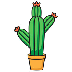 Illustration of Cactus on Pot