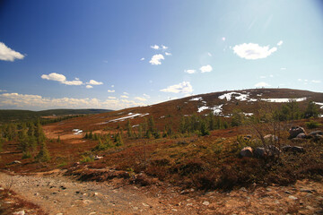 Small mountain in nature reserve near Arvidsjaur in northern Sweden