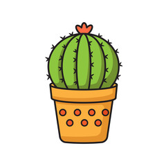 Illustration of Cactus on Pot