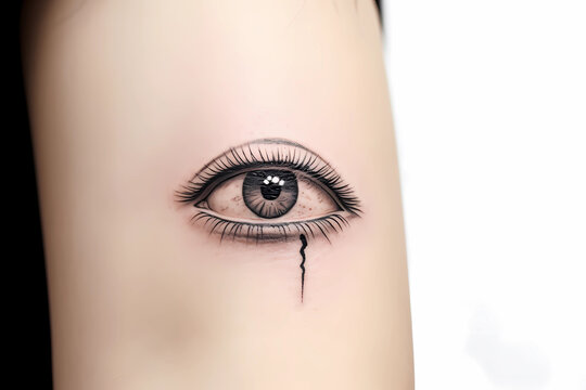 Realistic Crying Eye Tattoo
