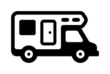 Fototapeta premium Motorhome , camping car vector icon illustration