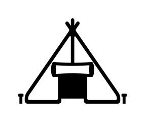 Tent ( camping ) vector icon illustration