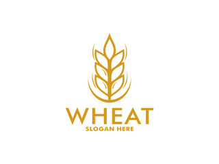 simple wheat grain vector icon logo design