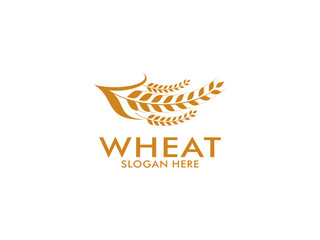 simple wheat grain vector icon logo design