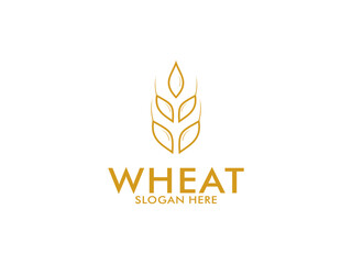 simple wheat grain vector icon logo design