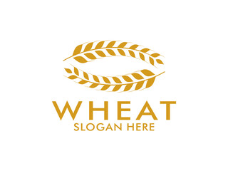 simple wheat grain vector icon logo design
