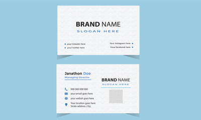 Unique Creative and Clean Modern Business Card Template Design  With White Background