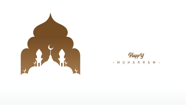 Trendy clear wallpaper poster banner design for the Islamic New Year Muharram celebration - Powered by Adobe