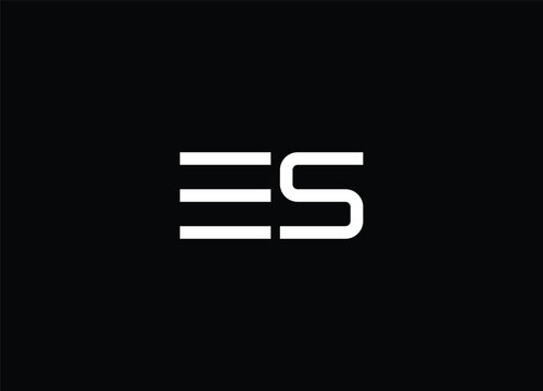 alphabet letters ES logo and  monogram icon logo design
