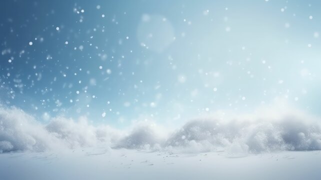 winter snow, snowfall and snowdrifts empty background. Generative AI