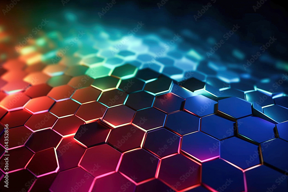 Aufkleber ai generative. abstract background, hexagon pattern