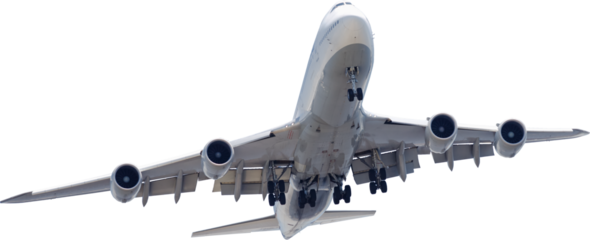 着陸態勢に入る飛行機