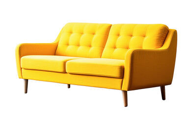 Ai generative.  Yellow modern sofa on white .