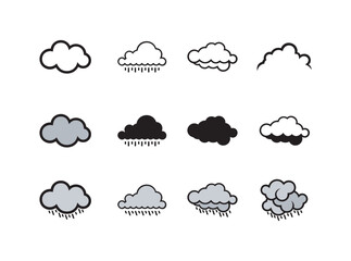 Obraz premium cloud and weather icons collection