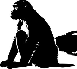 silhuette monkey animal images