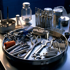 Surgical instruments organized on a tray for a medical procedure