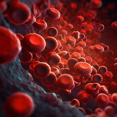 Hemoglobin Highway: Red Blood Cells through the Bloodstream - Generative AI
