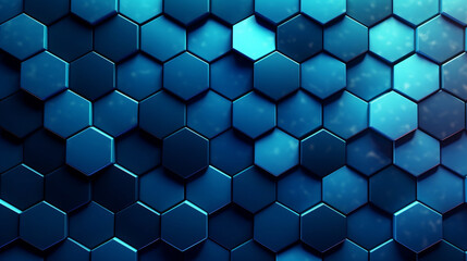 Fototapeta premium Abstract hexagon sapphire blue background, honeycomb