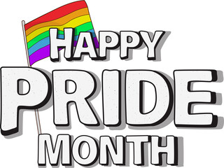 Happy pride month text, PNG file no background