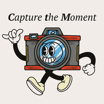 Capture the Moment With Camera Groovy Character Design