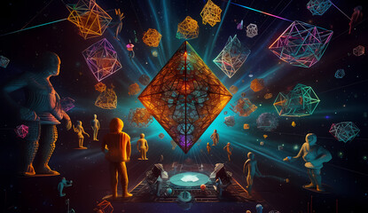 Octahedron as a symbol of crypto technologies