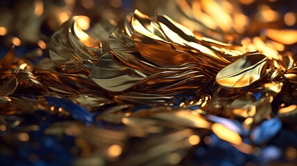 Gold foil sparkles background. generative ai