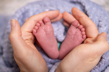 Infant Small Feet Close Up.