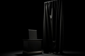 Studio space with black colour concept