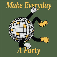 Make everyday a Party With Disco Groovy Character Design
