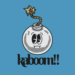 Kaboom With Bomb Groovy Character Design