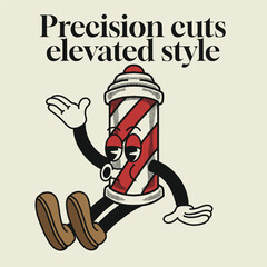 Precision Cuts Elevated Style With Barber Groovy Character Design