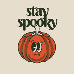 Stay Spooky With Pumpkin Groovy Character Design