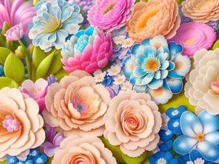 Floral Illustration, ai generated, floral arrangement 