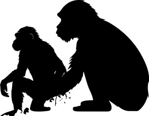 silhuette monkey animal images