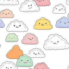 Naklejka premium clouds pattern for babies