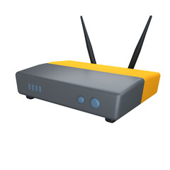 3d icon rendered Router wi fi isolated on the white background