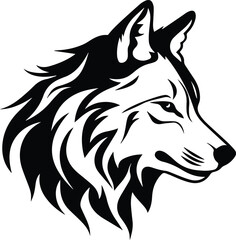 Dire Wolf Logo Monochrome Design Style