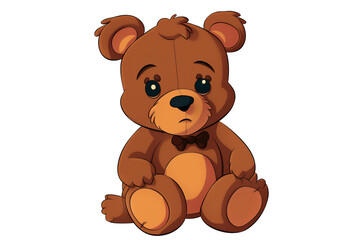Fototapeta premium Cartoon teddy bear, png file cut out and isolated on a transparent background, computer Generative AI stock illustration image 