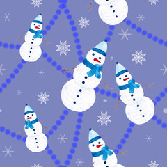 Seamless pattern for new year and christmas. Watercolor drawing.