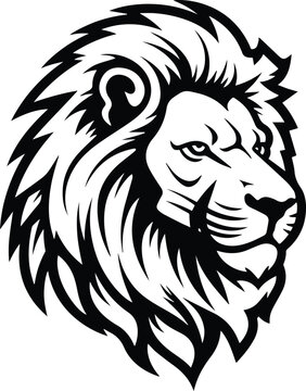 Barbary Lion Logo Monochrome Design Style
