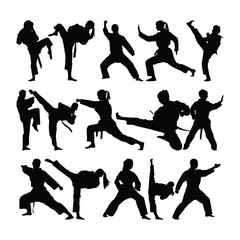 A vector collection of martial arts silhouettes © Farid